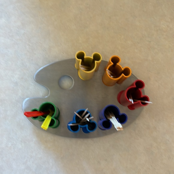 Such a cute conversation piece! Mickey shaped artists pallet for toothpicks! - Picture 3 of 5